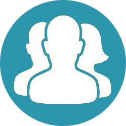 Blue Prequalified Consultants Directory Icon of three people.